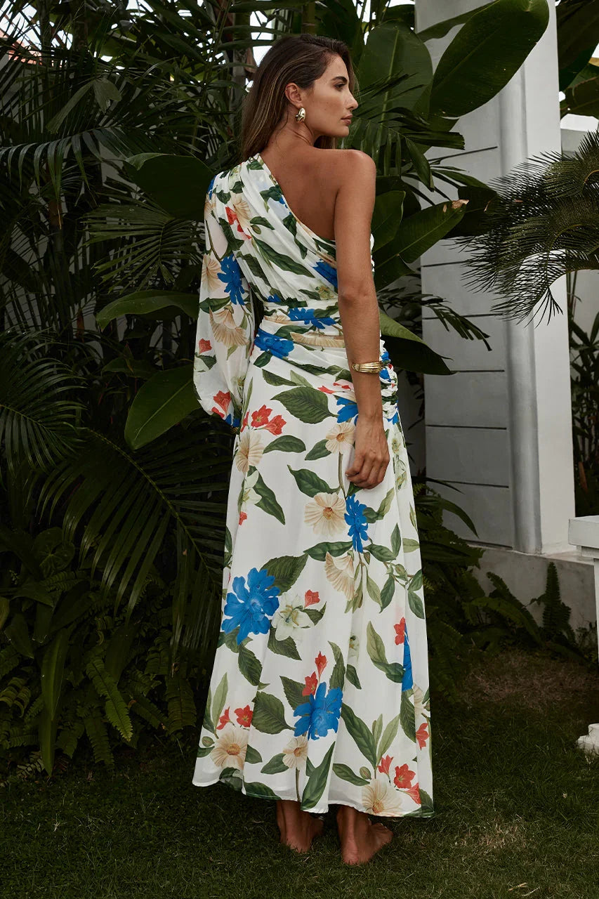 FLORIA MAXI DRESS WHITE FLORAL