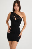 black lace mini dress