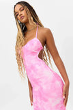 Benatar Terry Halter Dress Distorted Pink Dye