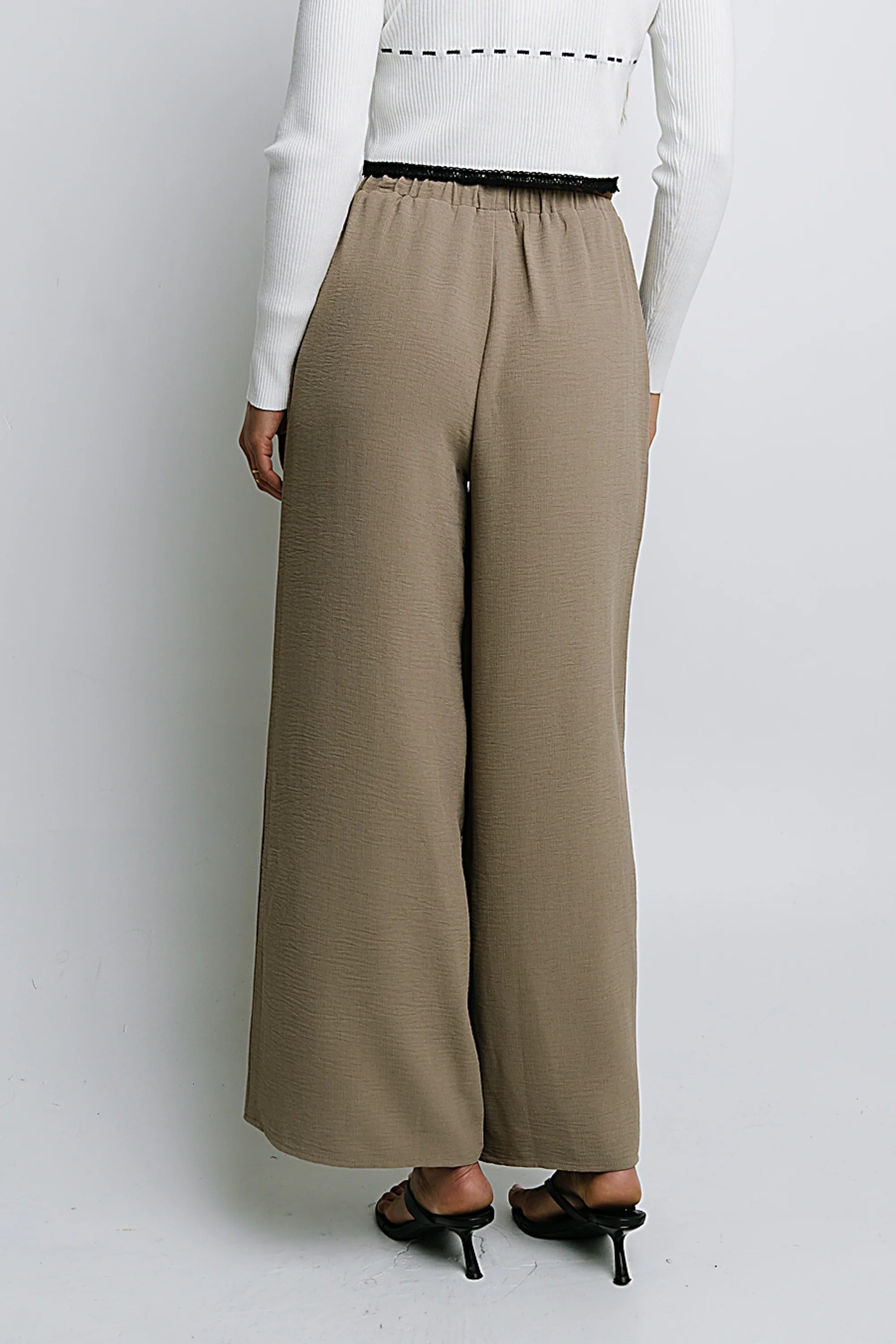 Salma Wide Leg Pants in Taupe