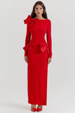 red bow maxi dress