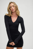 Sweetheart Knit Dress Black