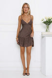 Be Seen Lovely Mini Dress Brown