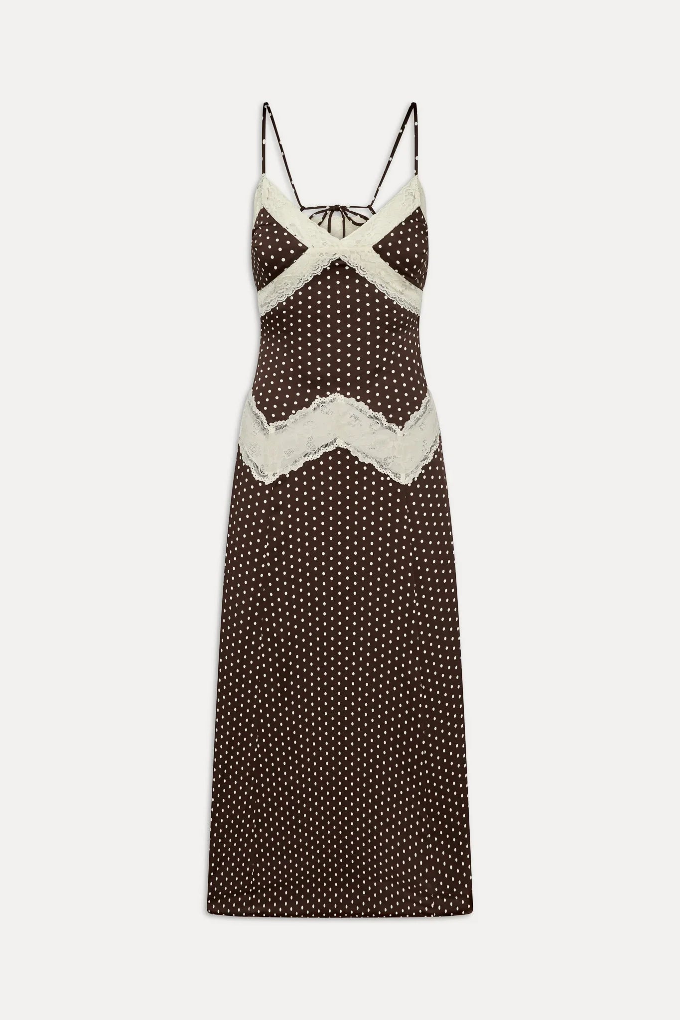Ethereal Lace Maxi Dress Chocolate Dot