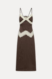 Ethereal Lace Maxi Dress Chocolate Dot