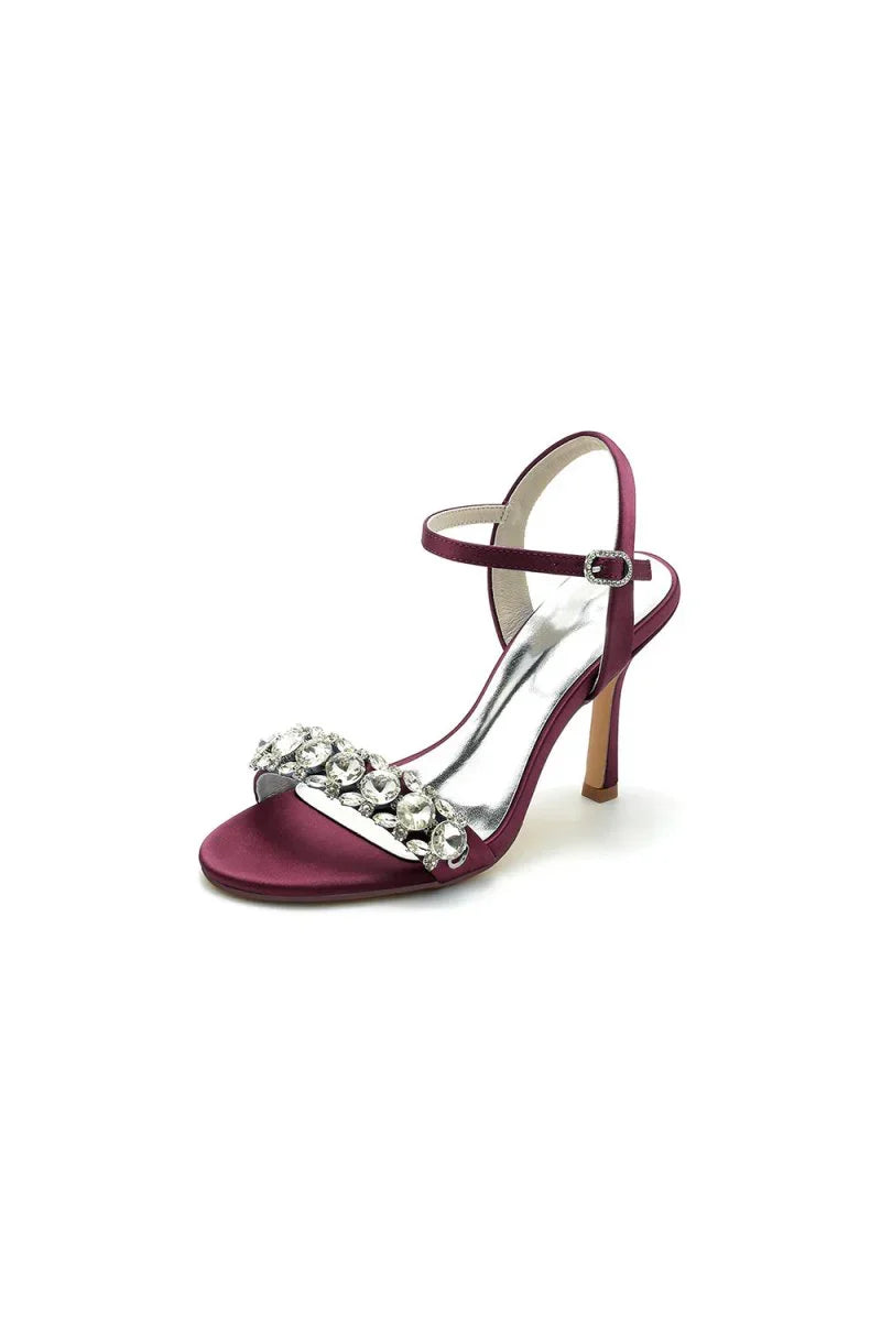 Rhinestone Open Toe Stiletto Heels
