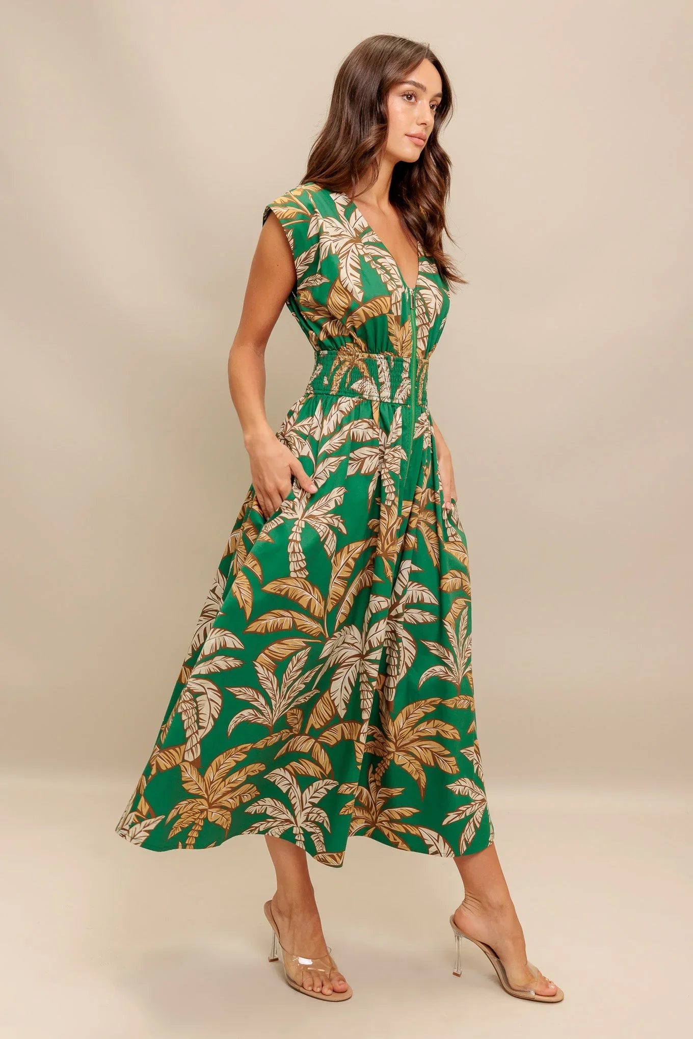 LUSH STILLNESS COTTON MIDI DRESS