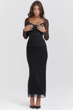 black maxi dress