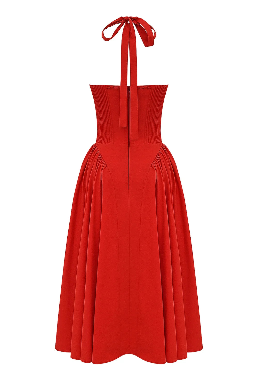 italian tomato cotton halter sundress