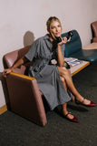 Collins Striped Maxi Dress in Grey