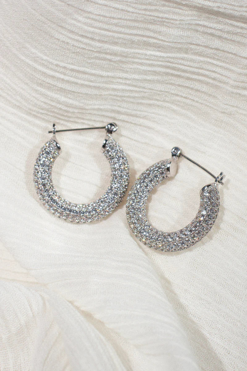 LUV AJ Pave Baby Amalfi Hoops