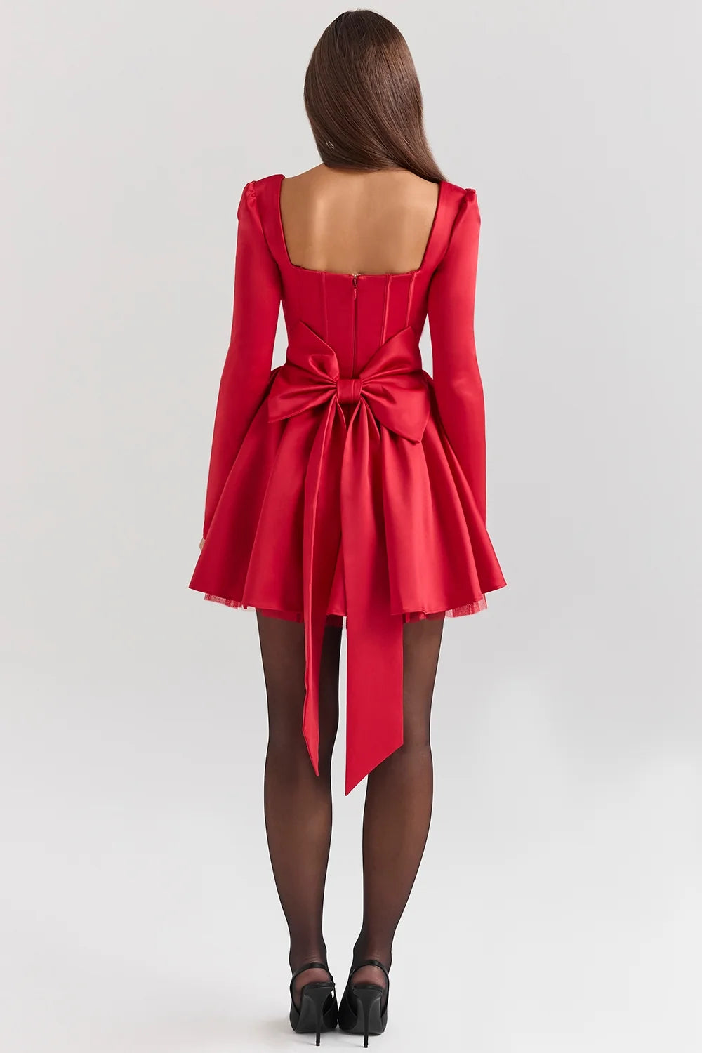 holly red removable bow tulle mini dress sale
