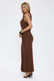 Secret Embrace Halter Maxi Dress Brown