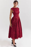 berry lace backless midi dress sale