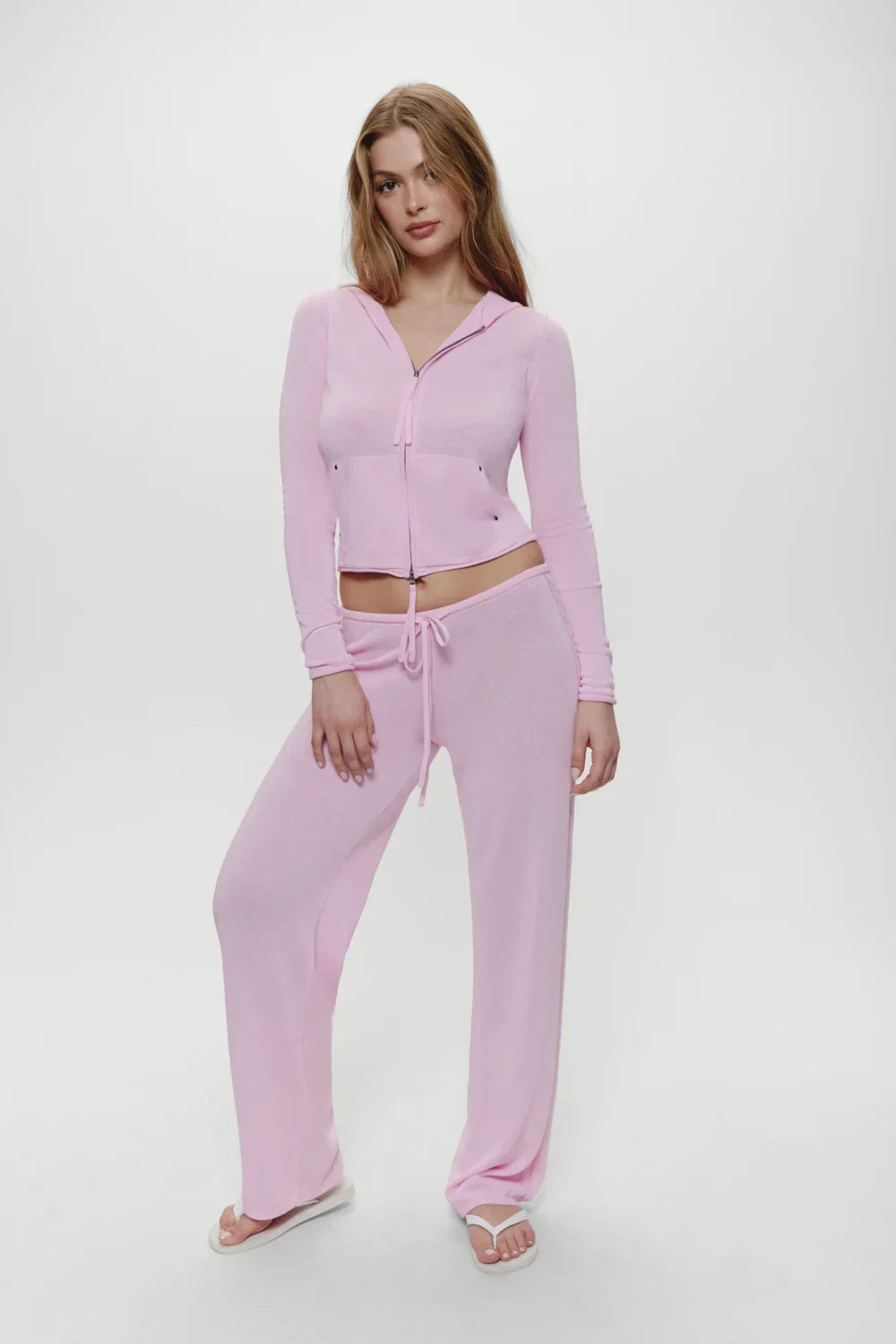 Ela Low Rise Knit Pants Pink Cloud