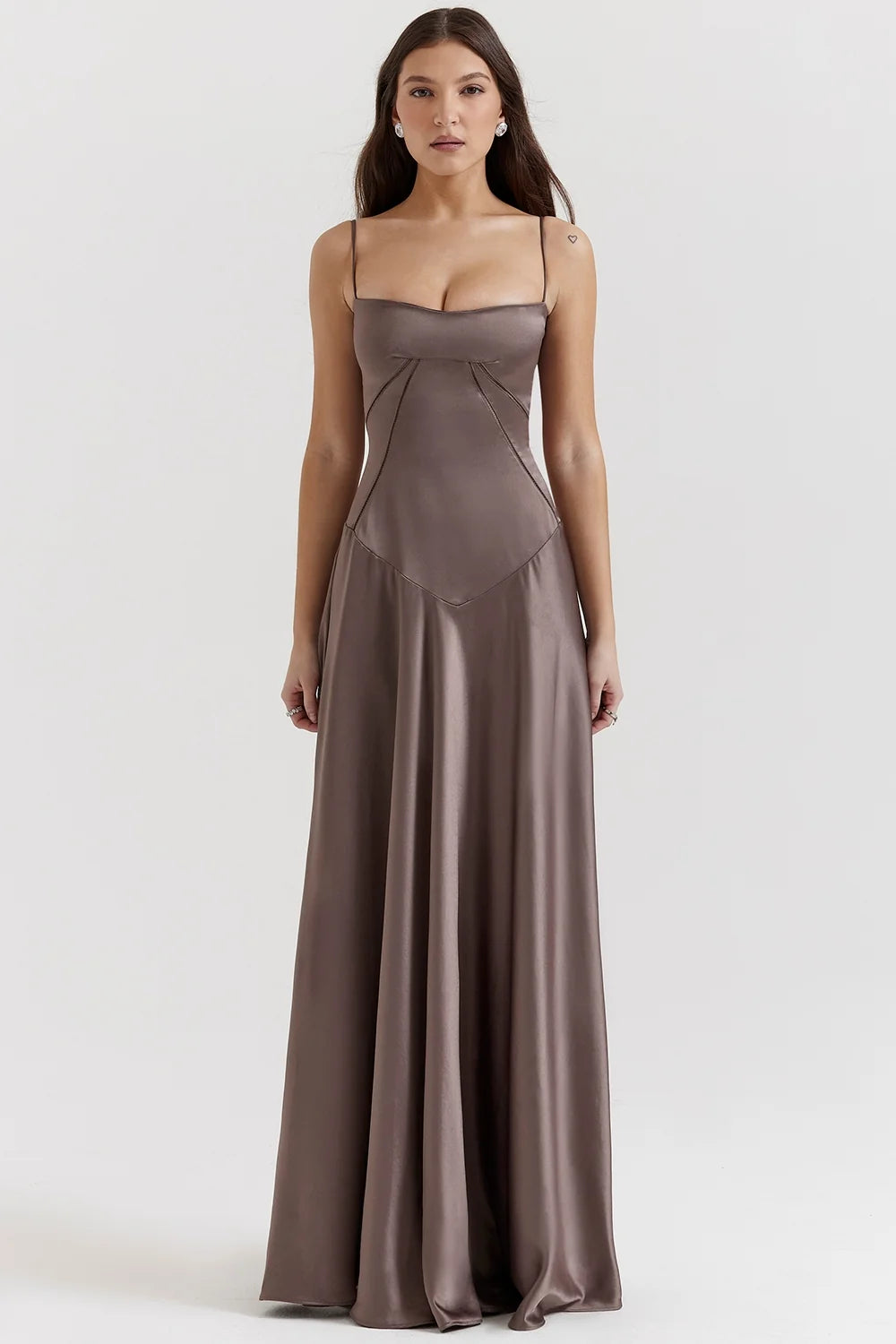 smoke lace up maxi dress