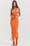 flame orange maxi dress