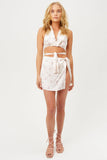 Matilda Silk Halter Wrap Crop Top Sweet Rose
