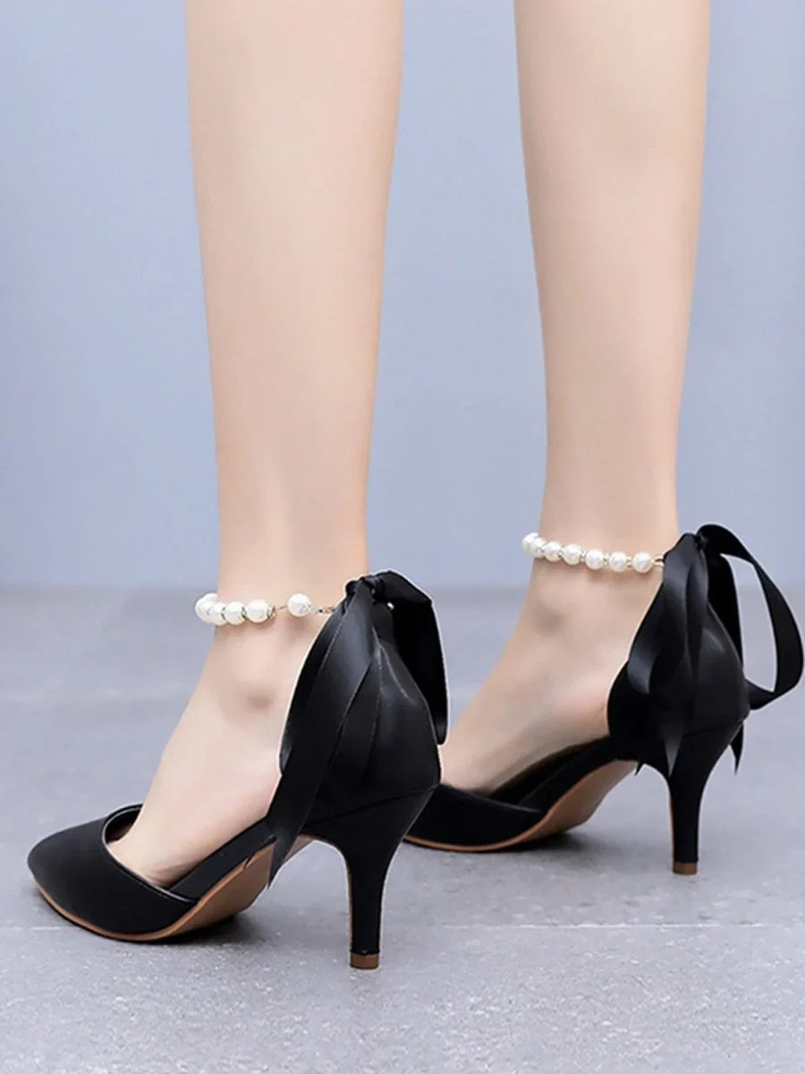 Matte Soft PU Leather Pointed Toe High Heels