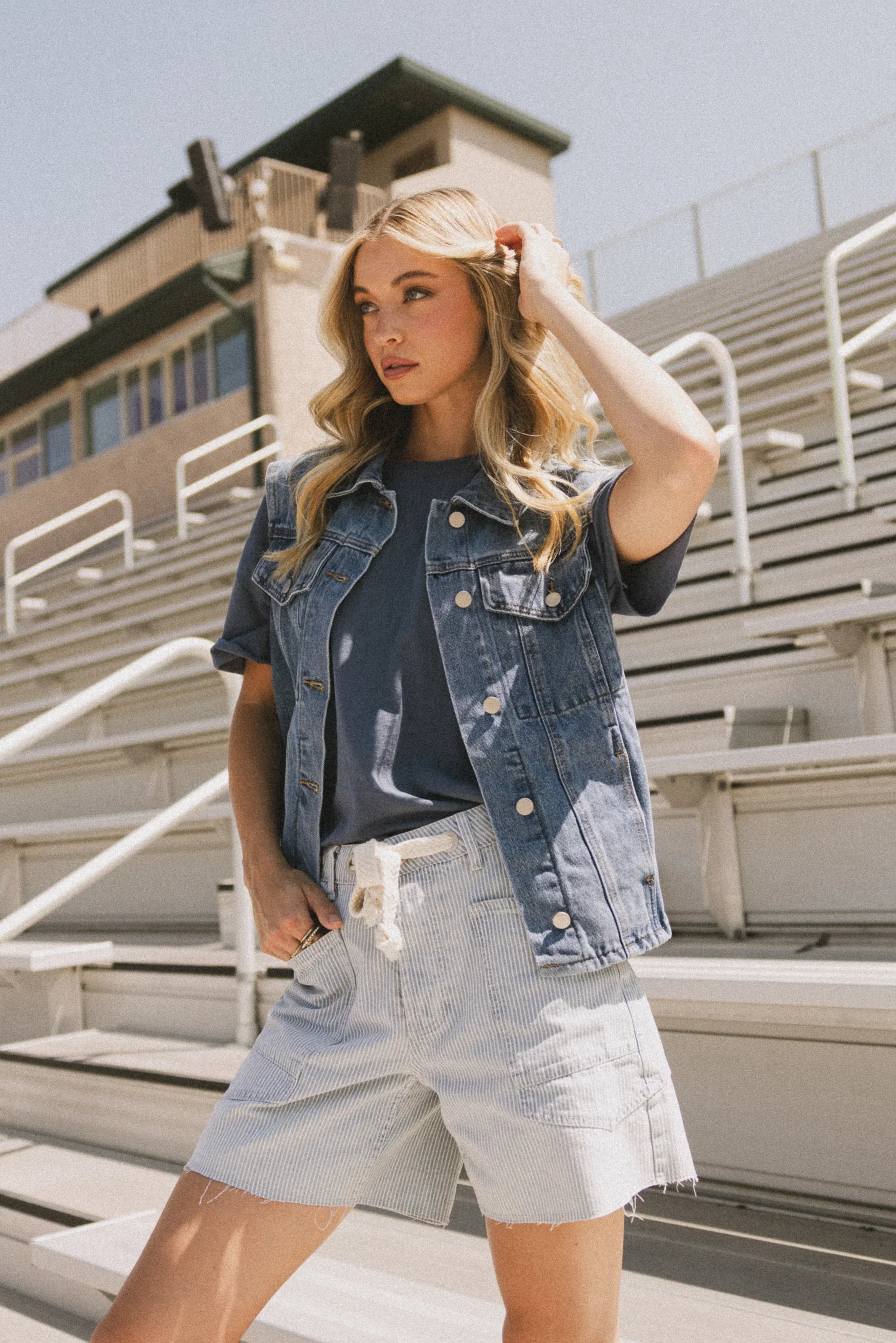 Jasmine Denim Vest in Medium Wash