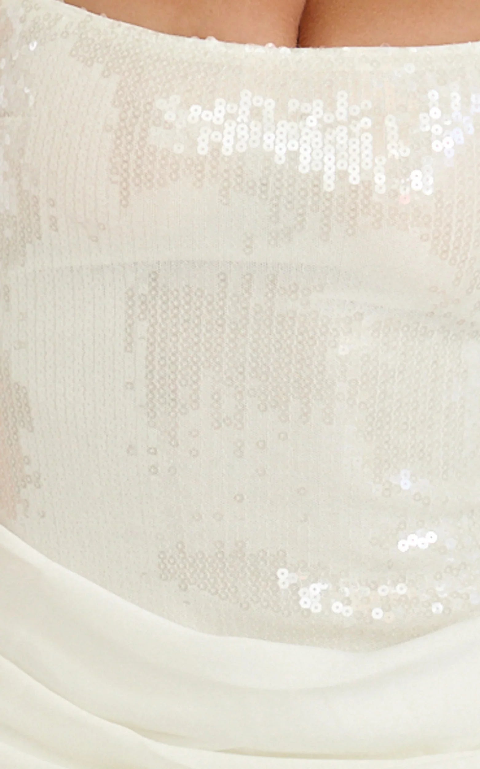 Jasmin Maxi Dress Sequin Overlay Dress in White
