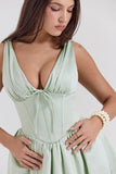 pistachio satin mini dress sale