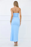 Stylish Days Strapless Maxi Dress Blue