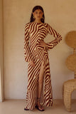 MONTIE SLEEVED MAXI DRESS MONTIE CHOC