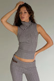 Axel Cable Cloud Knit Sleeveless Sweater Dark Pearl
