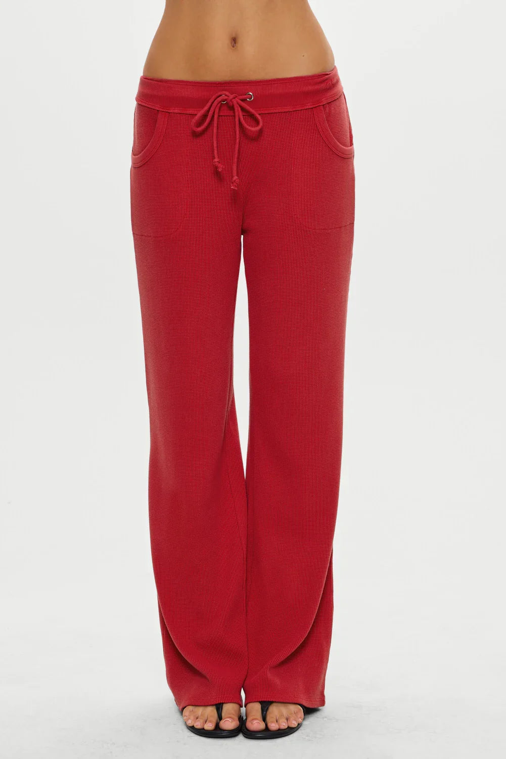 Emma Thermal Low Rise Pants Strawberry Red