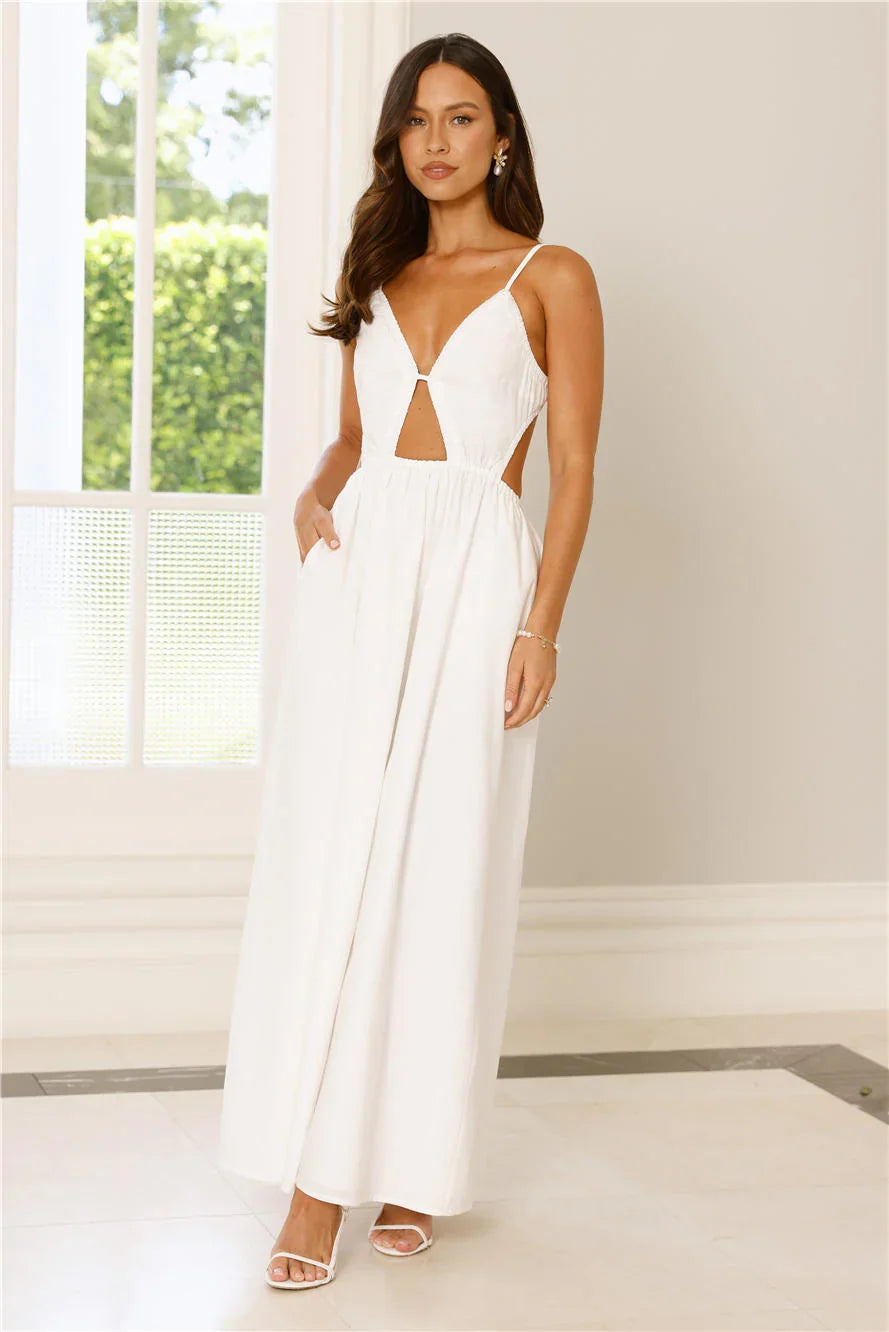Lantern Trail Maxi Dress White