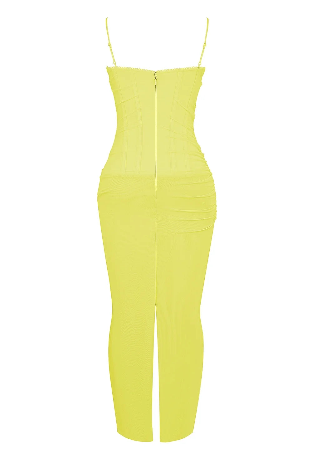 acid lime corset maxi dress
