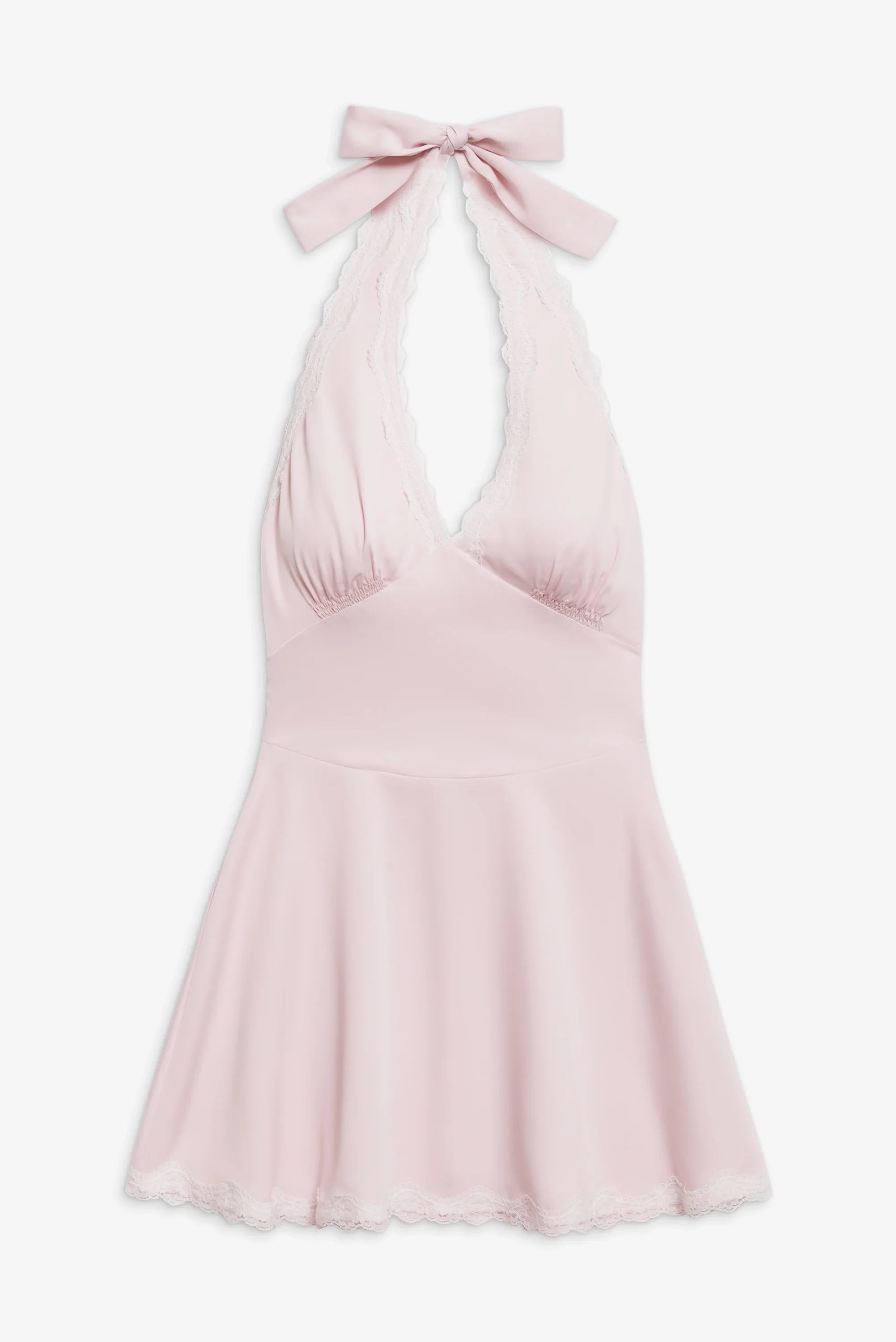 Audrey Satin Mini Dress Pink Porcelain