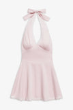 Audrey Satin Mini Dress Pink Porcelain