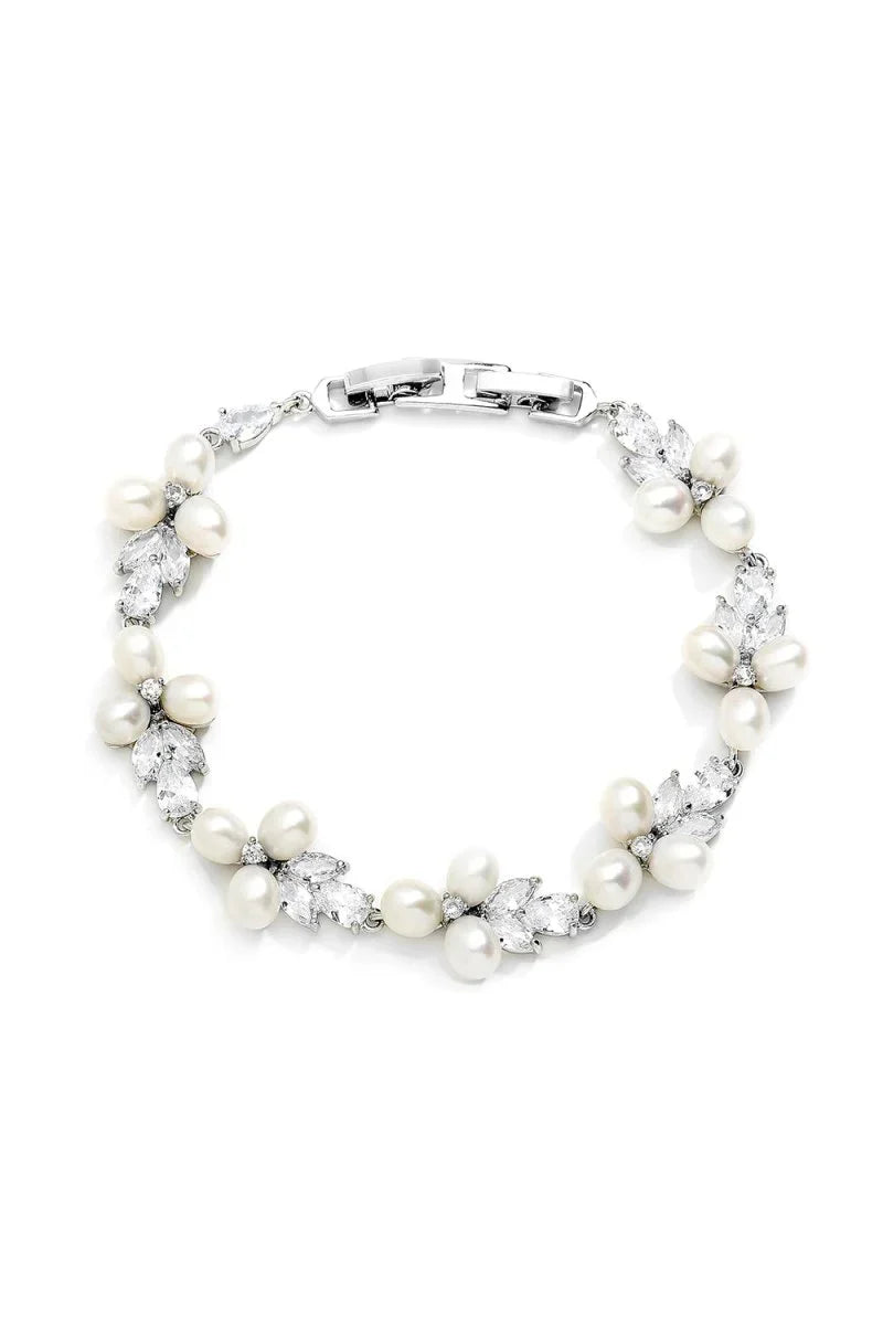 Silver Freshwater Pearl Bridal Bracelet