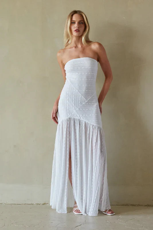 Ariana Strapless Lace Maxi Dress