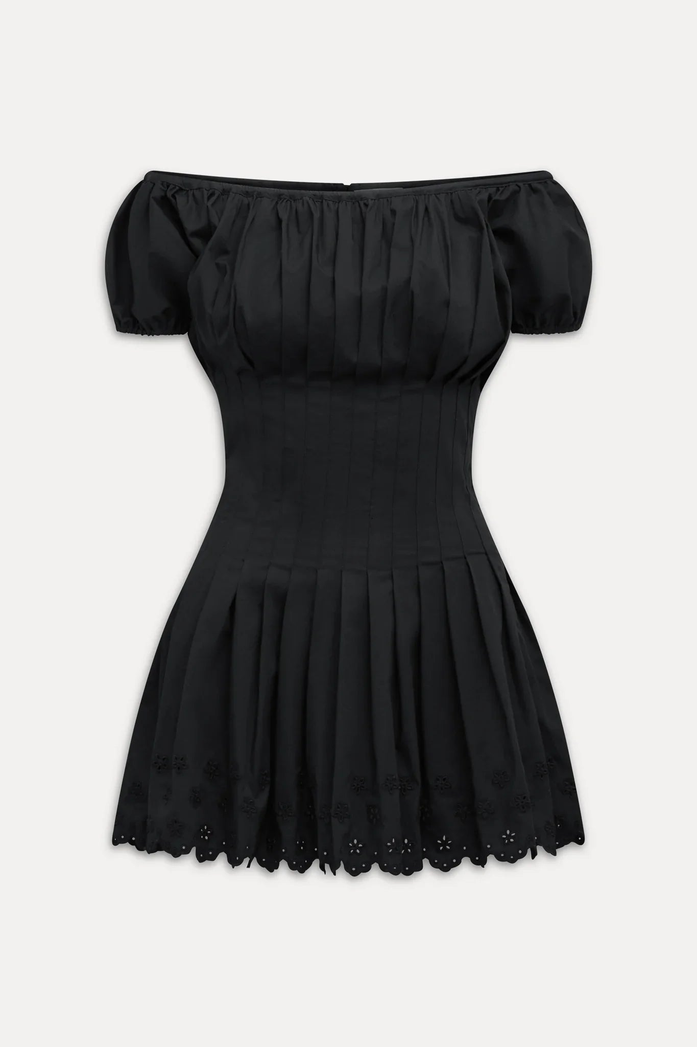 Sadie Embroidered Mini Dress Black