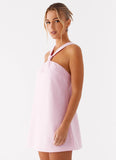 Keira Linen Micro Mini Dress Pink