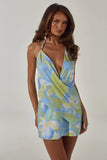 EILISH HALTER MINI DRESS LANA GREEN