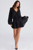 black hand beaded georgette mini dress limited edition