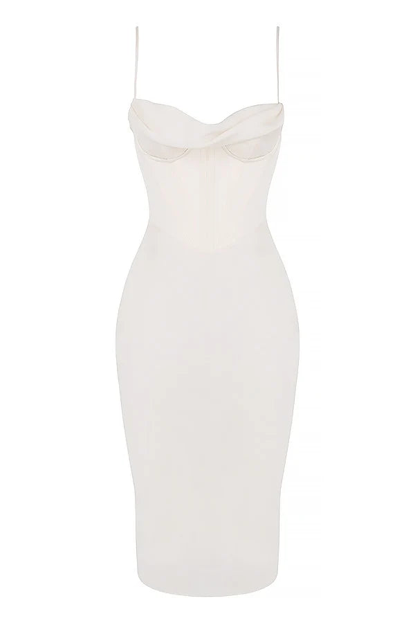 ivory corset slip dress