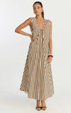 Raye Midi Dress Sleeveless Dress in Chocolate