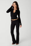Lenon Cloud Knit Button Up Cardigan Black