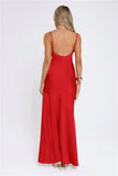 Brilliant Belle Satin Maxi Dress Red