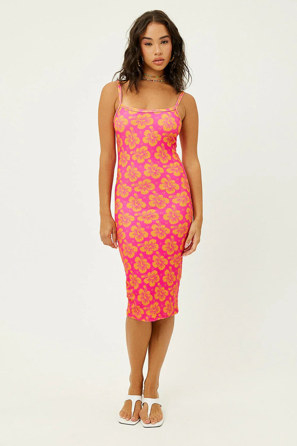 Quinn Terry Floral Dress Hibiscus Honey