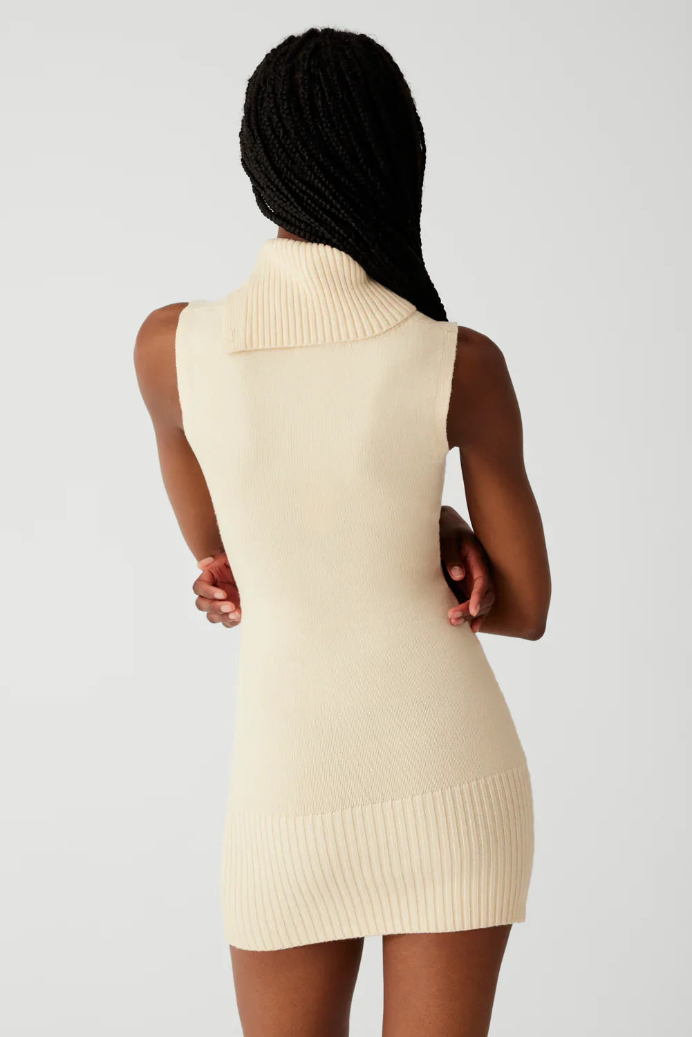Storm Cable Cloud Knit Mini Dress French Vanilla