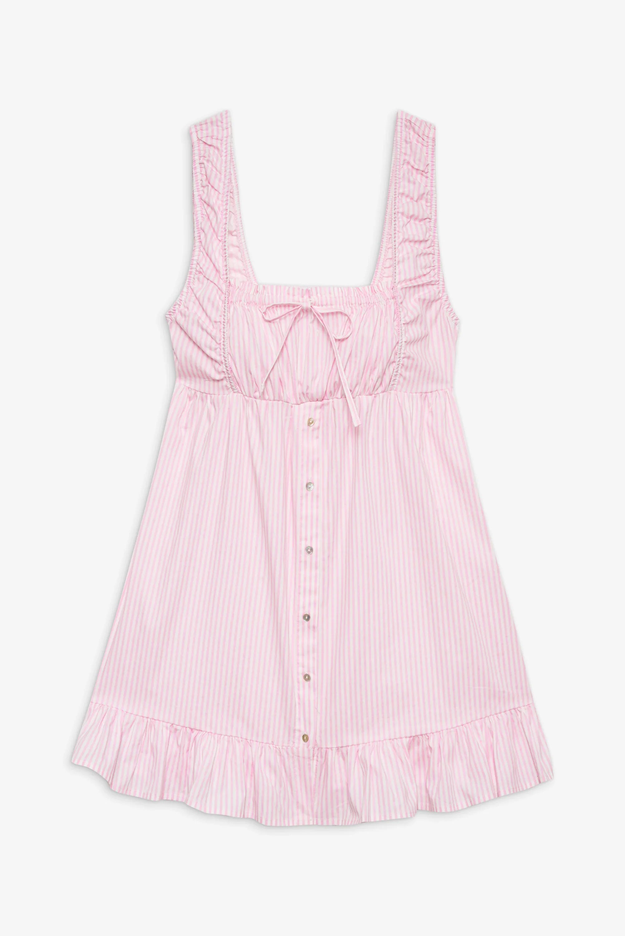 Marilyn Babydoll Dress Pink Stripe