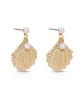 Scallop Shell and Pearl Earrings