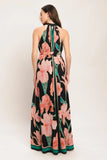 GARDEN NOIR BLACK FLORAL MAXI DRESS