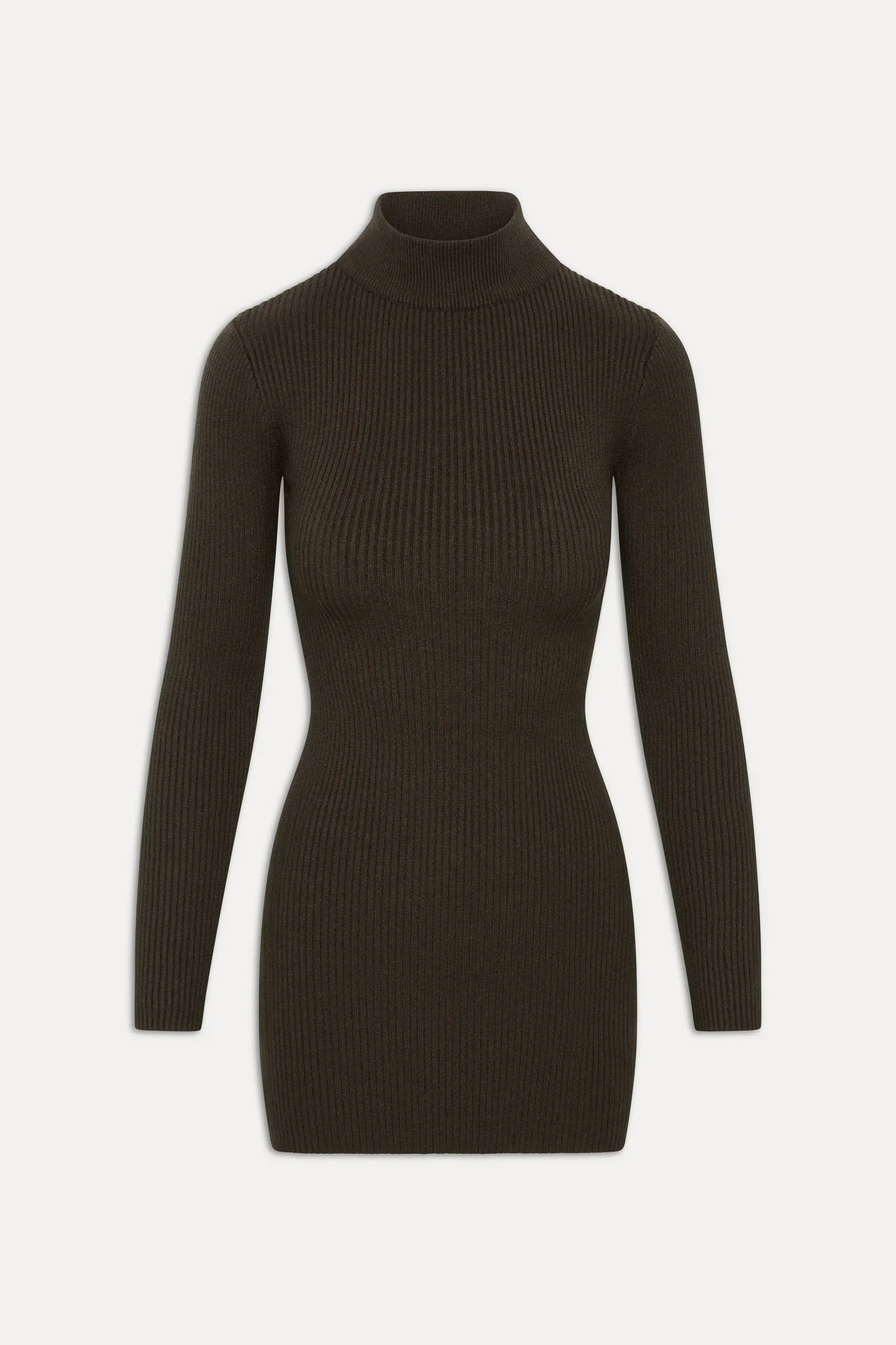Date Night Knit Mini Dress Chocolate Brown